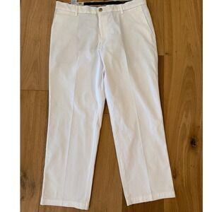 Dockers Signature Khaki Classic Fit Lux Cotton Stretch White‎ Pants W36 L29 NEW